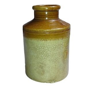 Antique Price Bristol Stoneware Crock Collectible Jar Cream and Golden Brown